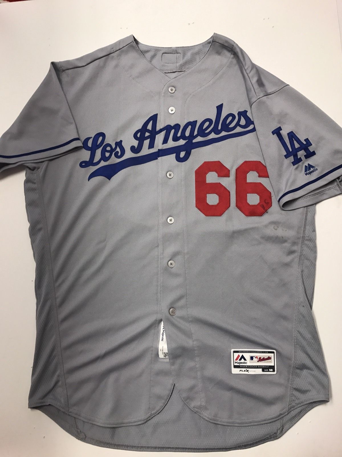 Yasiel Puig Los Angeles Dodgers Game Used Jersey 2016 MLB Authenticated