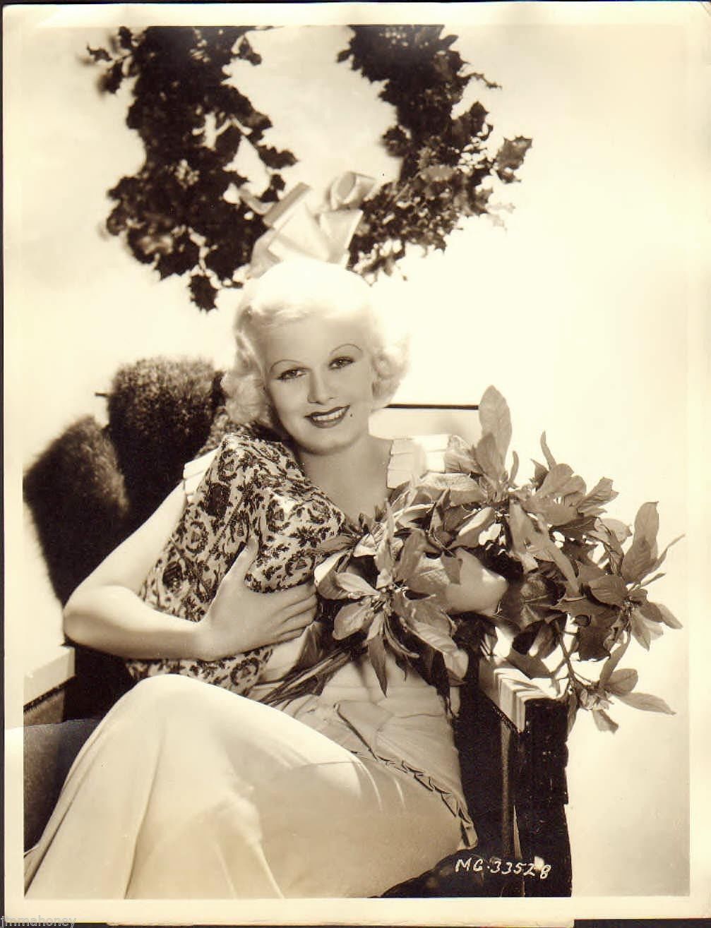 JEAN HARLOW ORIGINAL Vintage 1933 11x14 CLARENCE BULL MGM DBW PORTRAIT PHOTO !