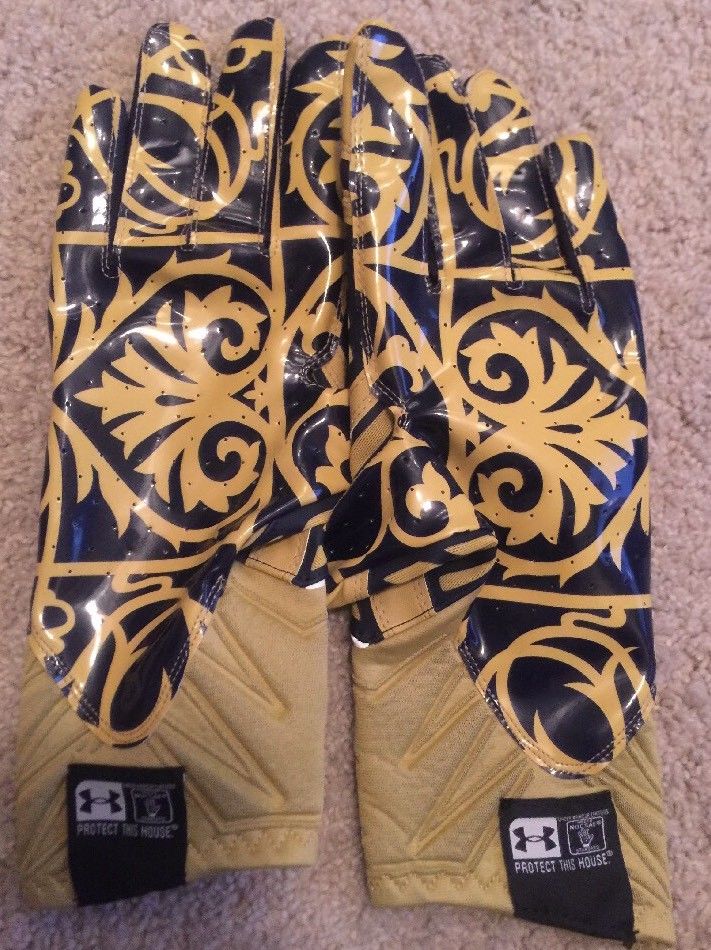 NEW 2014 TEAM ISSUED NOTRE DAME FOOTBALL SHAMROCK SERIES UNDER ARMOUR GLOVES 2XL