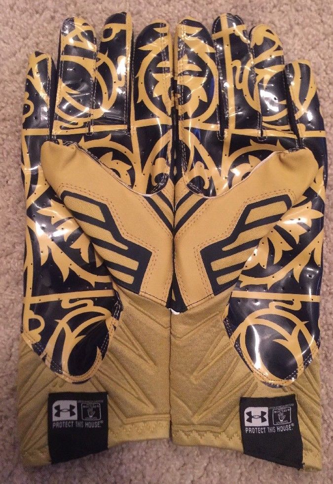 NEW 2014 TEAM ISSUED NOTRE DAME FOOTBALL SHAMROCK SERIES UNDER ARMOUR GLOVES 2XL