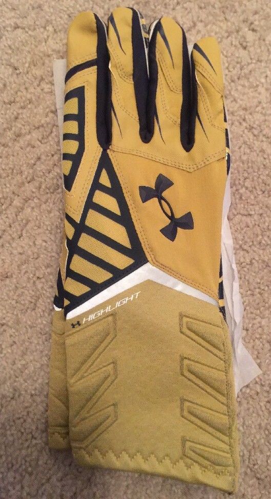 NEW 2014 TEAM ISSUED NOTRE DAME FOOTBALL SHAMROCK SERIES UNDER ARMOUR GLOVES 2XL