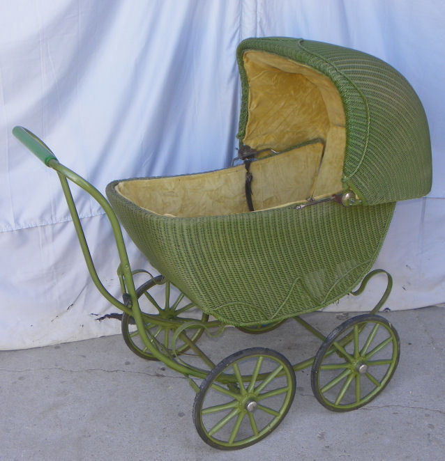 Antique Wicker Baby Buggy – Great original condition