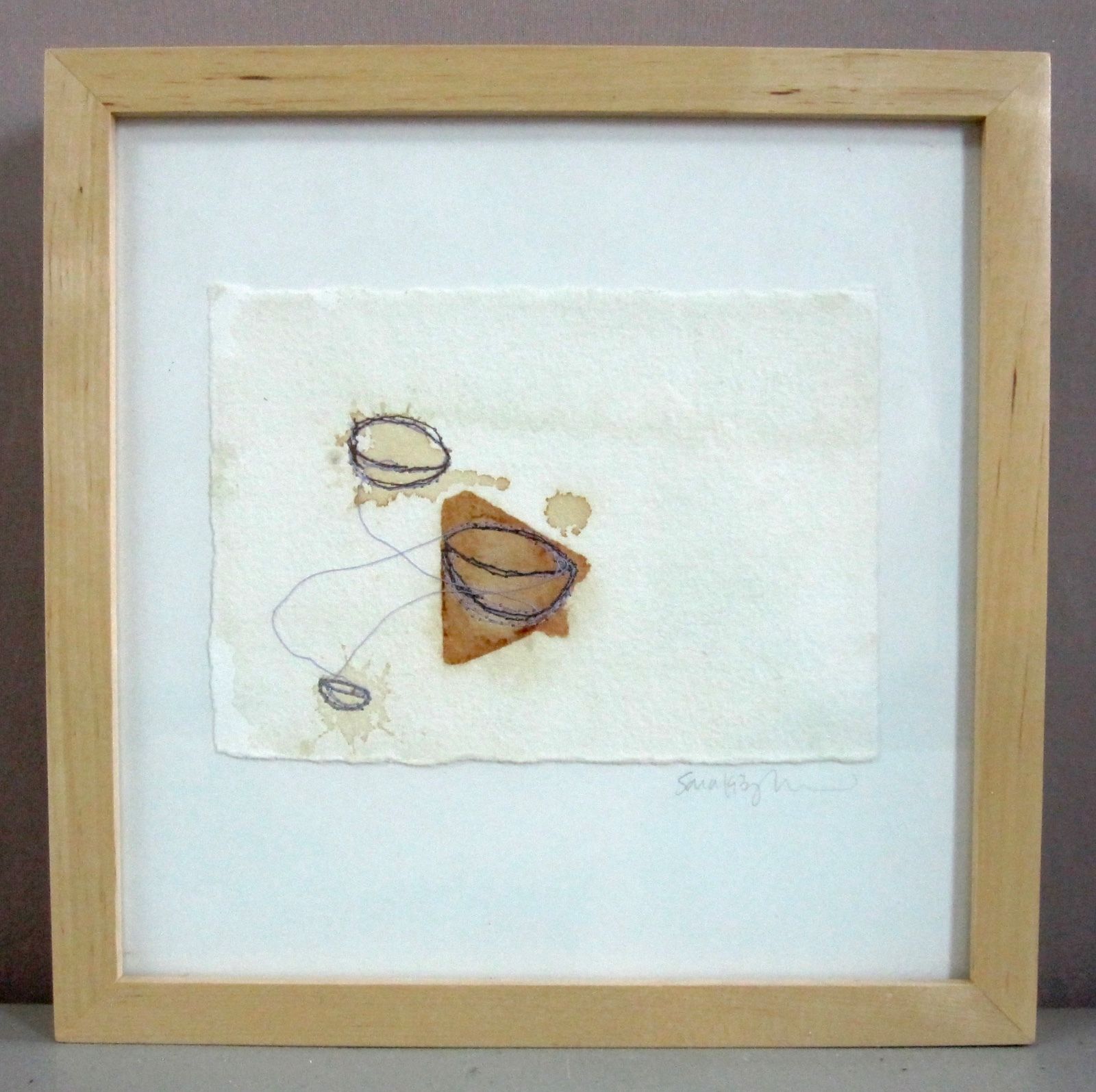 SARA BUMGARDNER__'Two' - Mixed Media on Handmade Paper__10" x 10"_ExC_SHIPS FREE