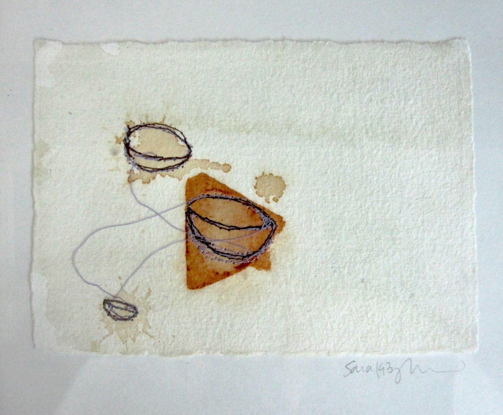 SARA BUMGARDNER__'Two' - Mixed Media on Handmade Paper__10" x 10"_ExC_SHIPS FREE