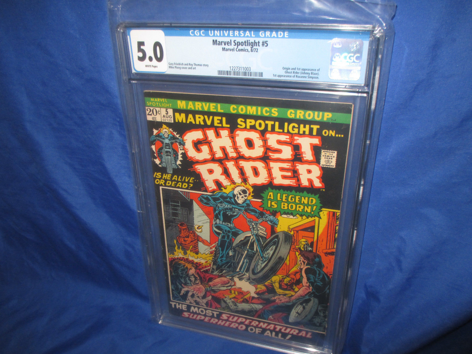 Marvel Spotlight #5 CGC 5.0 White Pages 1st Appearance Of Ghost Rider 1972