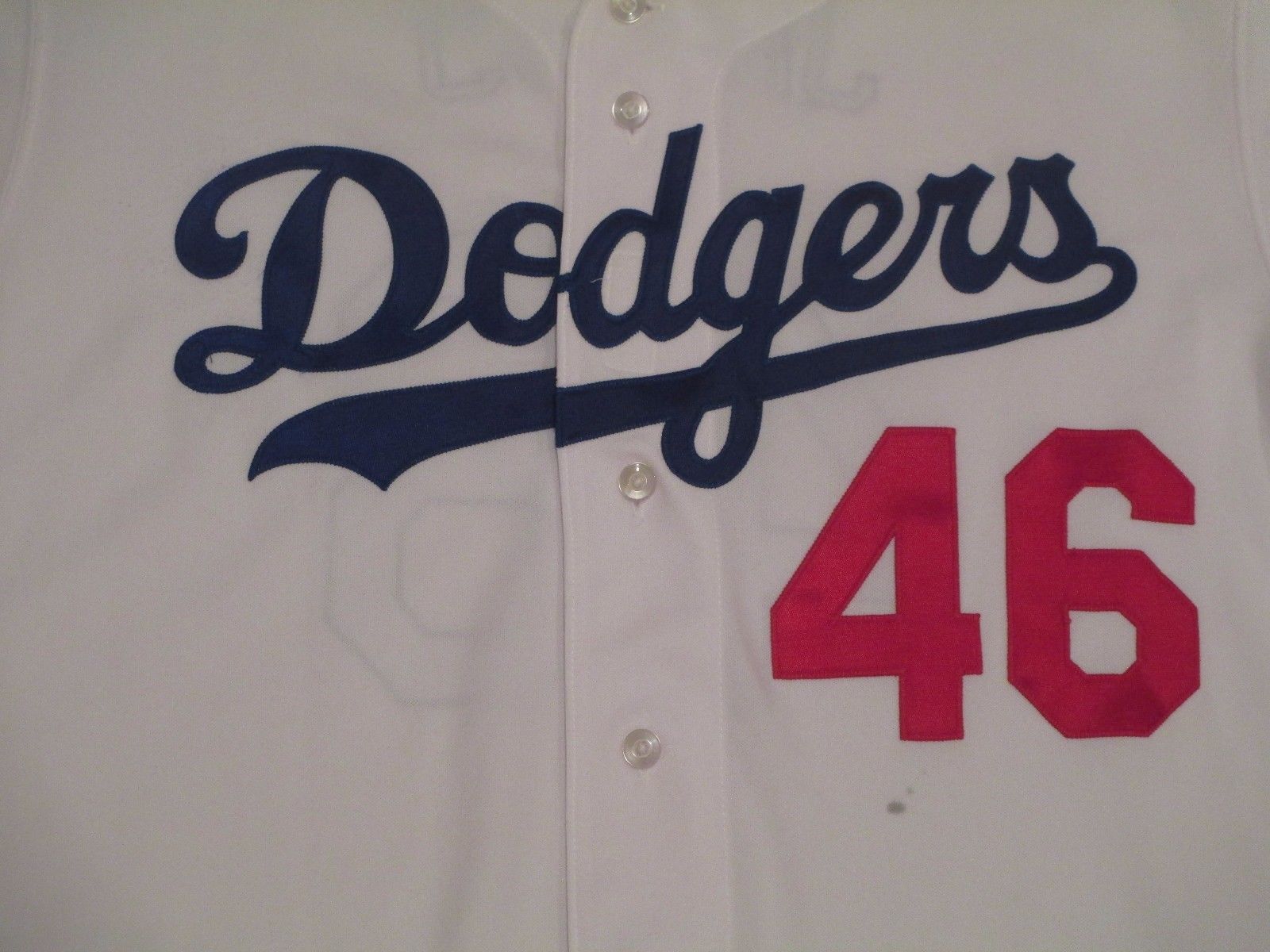 Dave Jauss #46 size 46 2007 DODGERS Game Used Jersey Home White Steiner