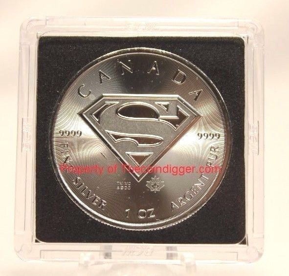 5 BCW Canada Silver Maple Leaf 2x2 Coin Snap Capsule Holder 38.1mm Superman