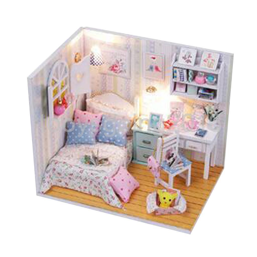 DIY Miniature Project Kit Wooden Dolls House + Furniture Adalelle's Room