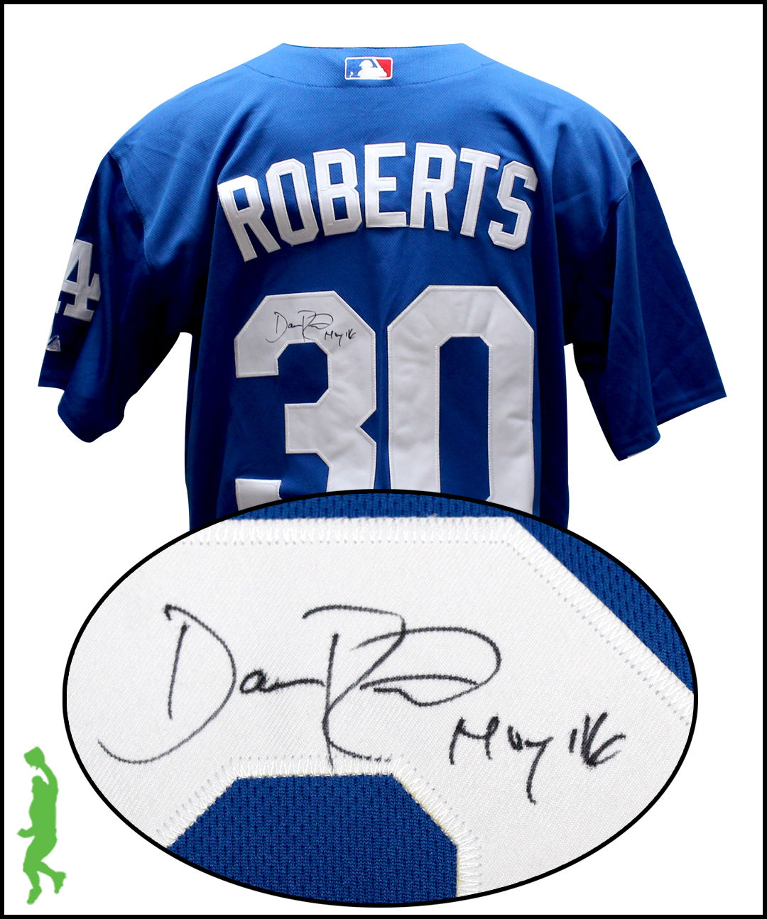 DAVE ROBERTS AUTOGRAPHED SIGNED LOS ANGELES DODGERS BASEBALL JERSEY JSA COA