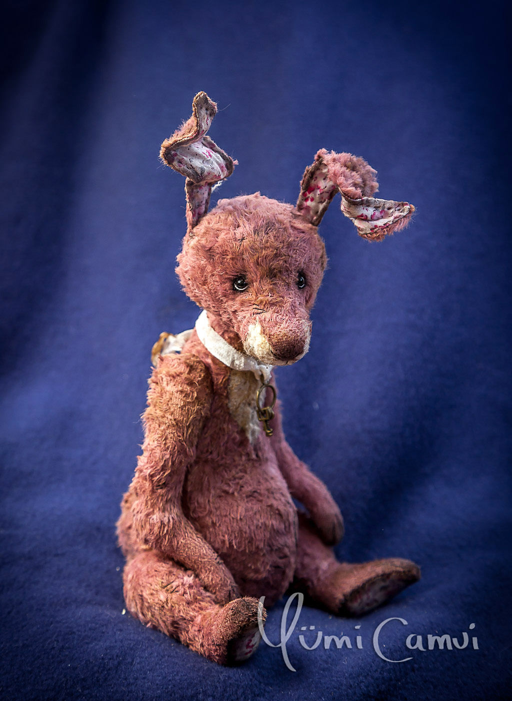 Cute Vintage jointed artist Teddy Bear Bunny Rabbit OOAK handmade by Yumi Camui