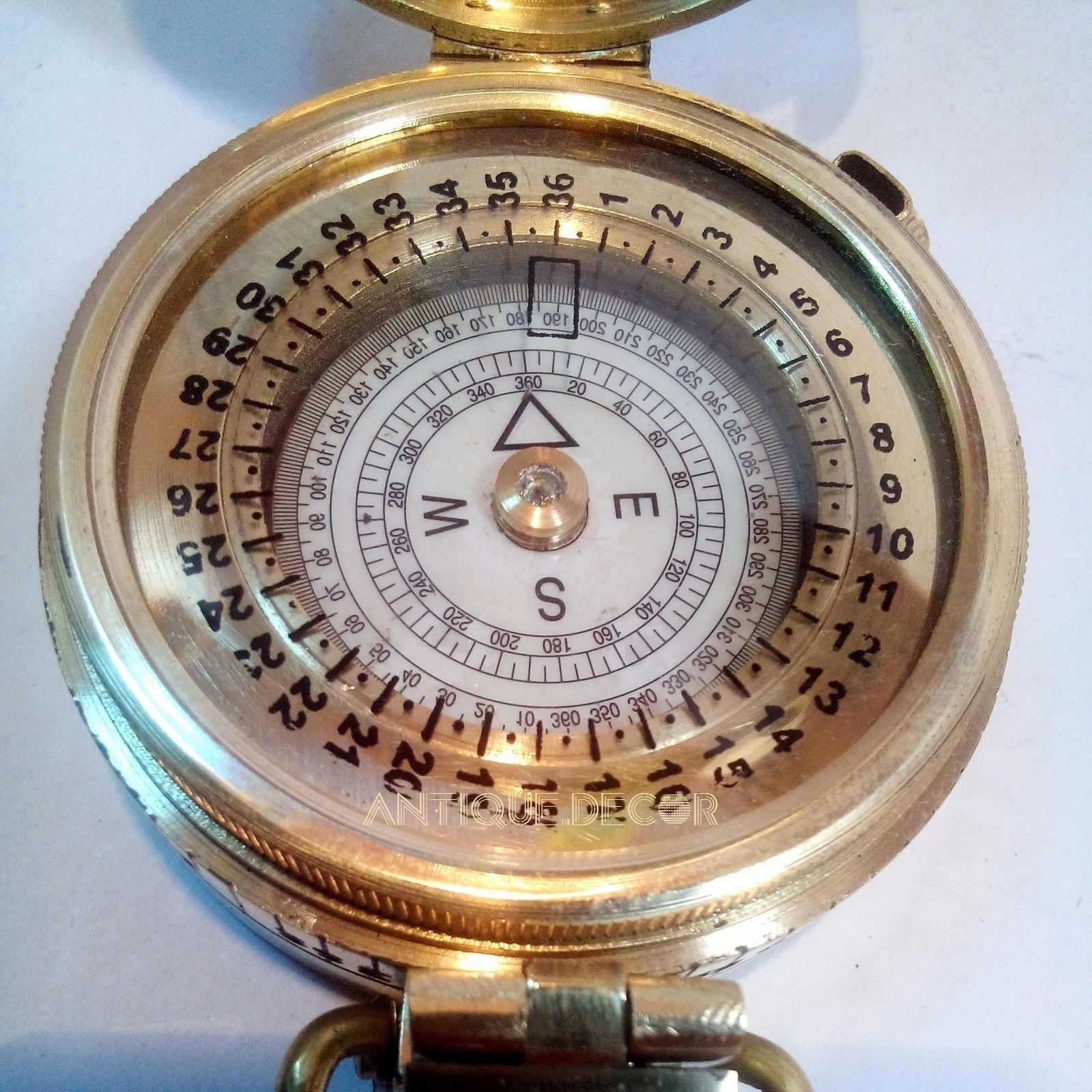 SOLID BRASS NAUTICAL BRITISH WW2 MARK III PRISMATIC POCKET MILITARY COMPASS