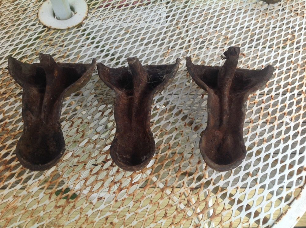 3 Vintage Cast Iron Claw Foot Tub Legs - Feet