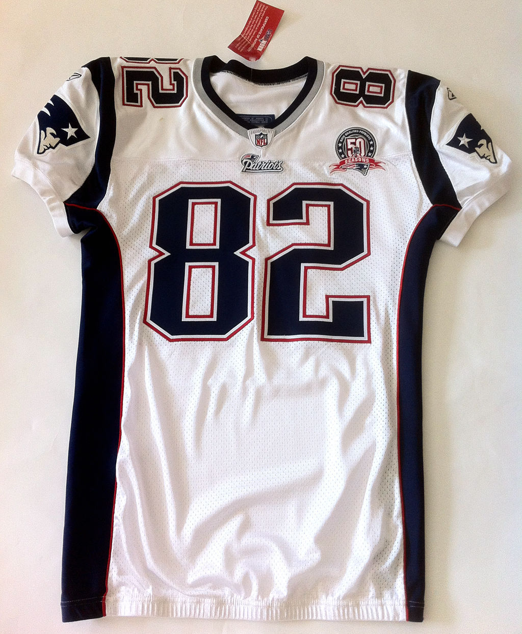 2009 New Englands Patriots 50th Season Authentic NFL Game Worn/Used Jersey