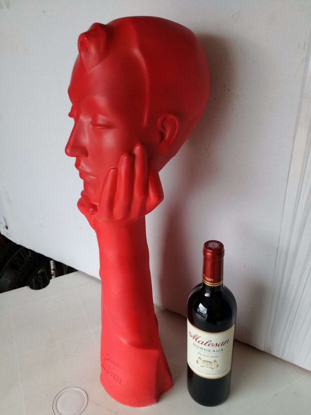 Rare RED Mannequin La Femme Head Art Deco Dior Display shop pop art mid century