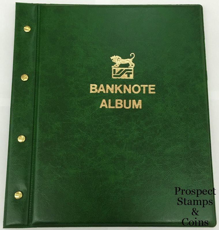 VST Banknote album with six 3-pocket banknote pages -Brand New - Green cover