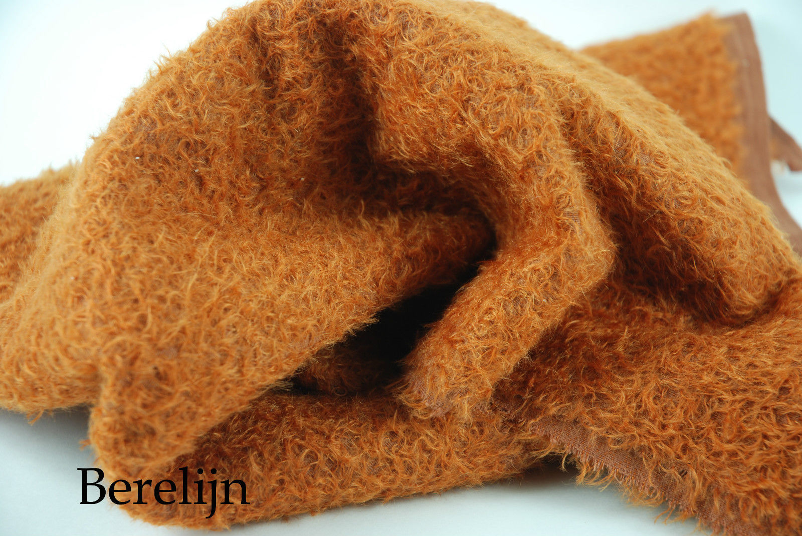 Mohair Fat 1/4 yard 1/2" sparse  curly  felted Rust Brown H108