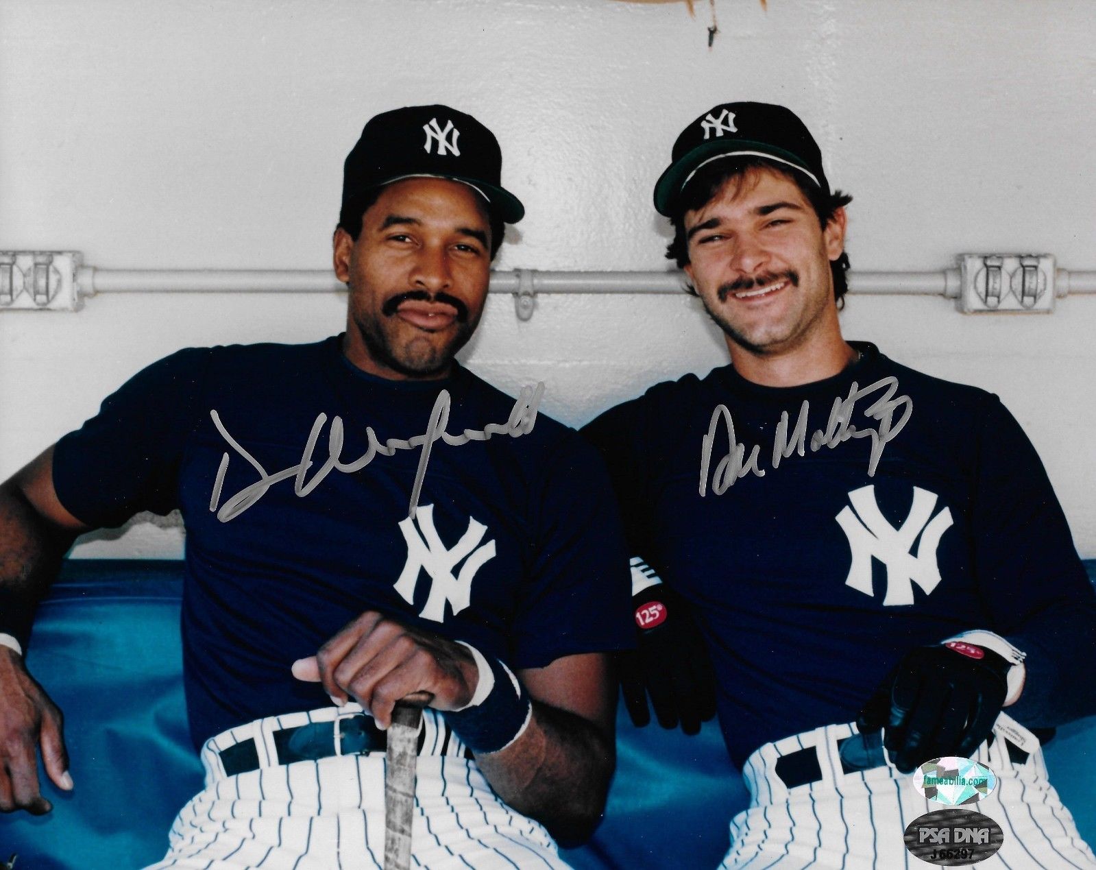 Don Mattingly & Dave Winfield Signed Yankees Baseball 8x10 Photo PSA/DNA COA HOF
