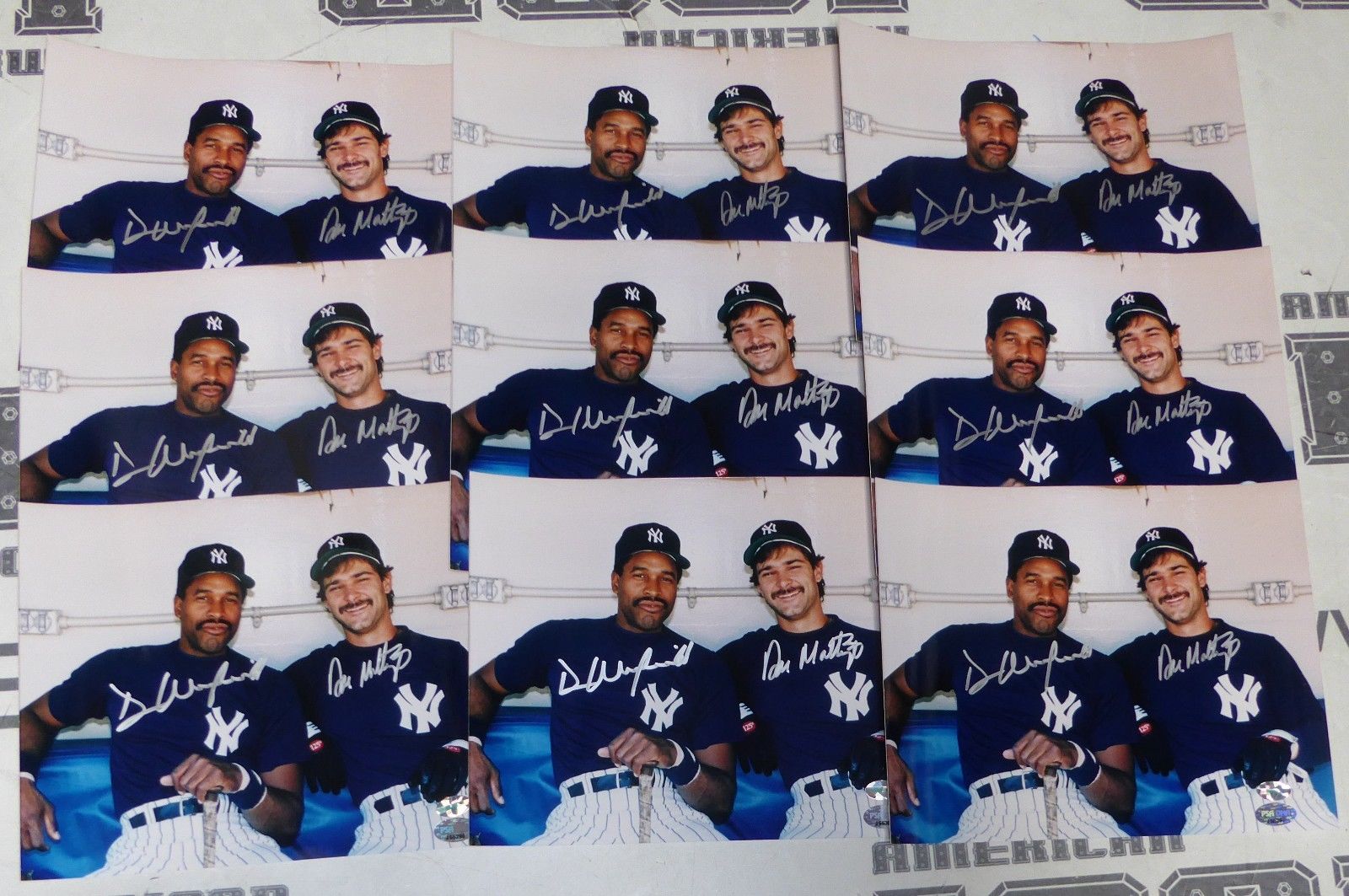 Don Mattingly & Dave Winfield Signed Yankees Baseball 8x10 Photo PSA/DNA COA HOF