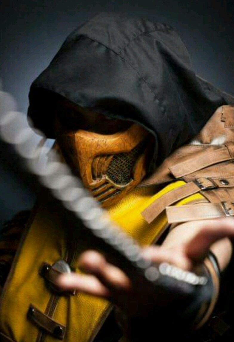 NEW MKX HANDMADE Mortal Kombat X Inspired mask costume cosplay Scorpion Theme