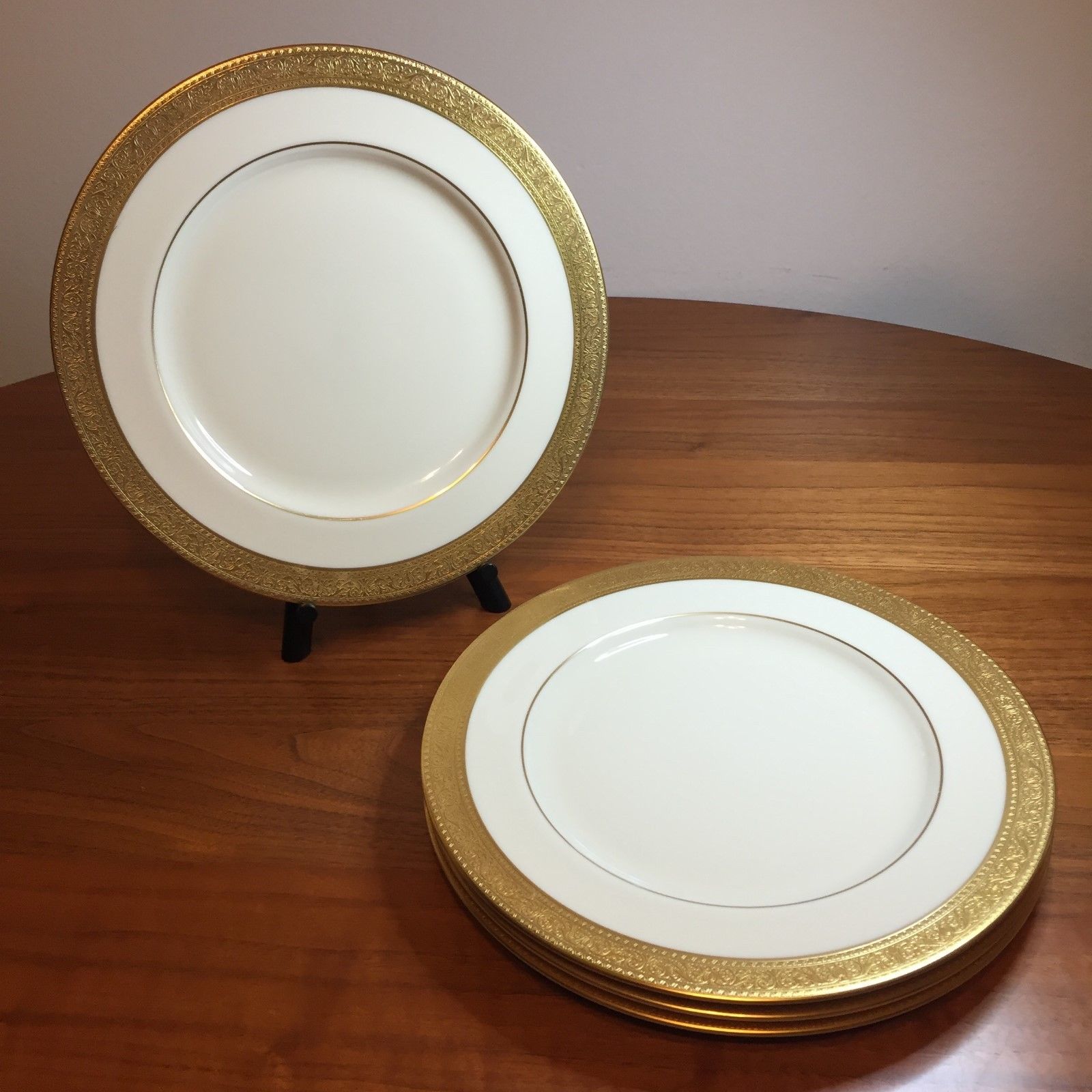 Lenox Westchester Dinner Plate Set of 4 Gold Backstamp - M139