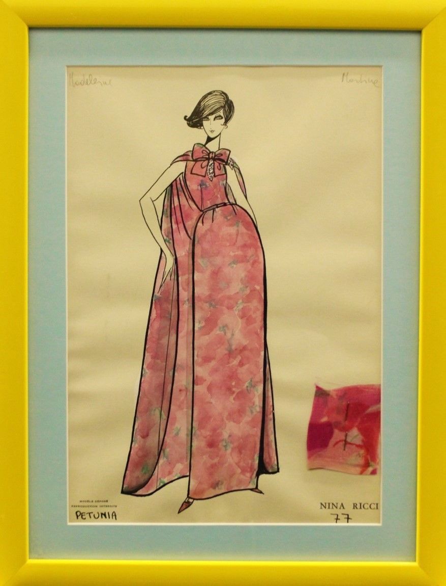 "Fab, Original Nina Ricci 'Petunia' 77 Watercolour Plate"