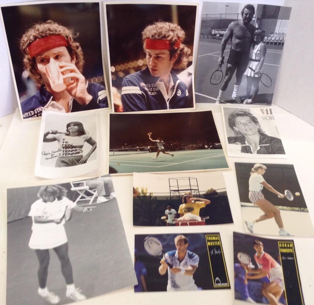 Lot 35 Assorted Tennis Magazines Memorabilia Evert McEnroe Photos Federer Serena