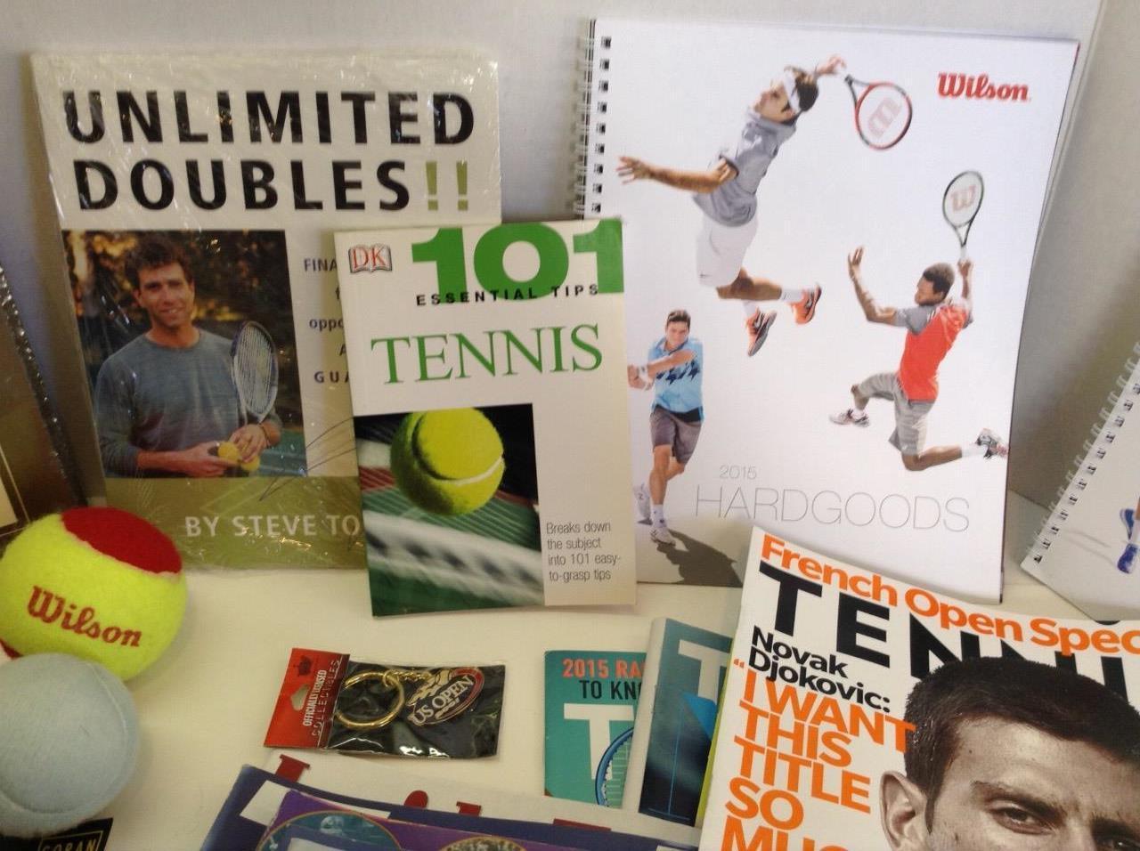 Lot 35 Assorted Tennis Magazines Memorabilia Evert McEnroe Photos Federer Serena