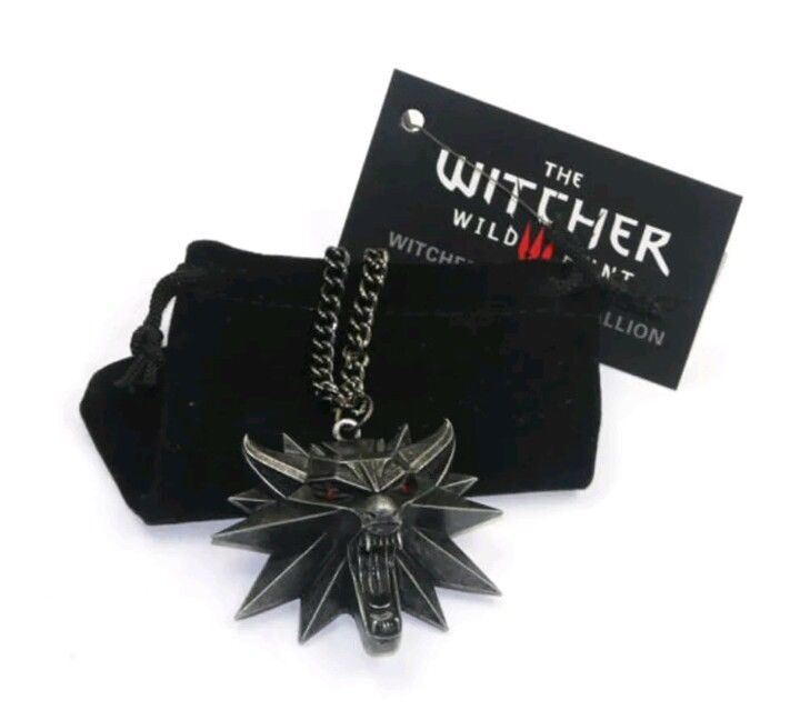The Witcher Wild Hunt Wolf Medallion Amulet Talisman Necklace Pendant Charm Gift