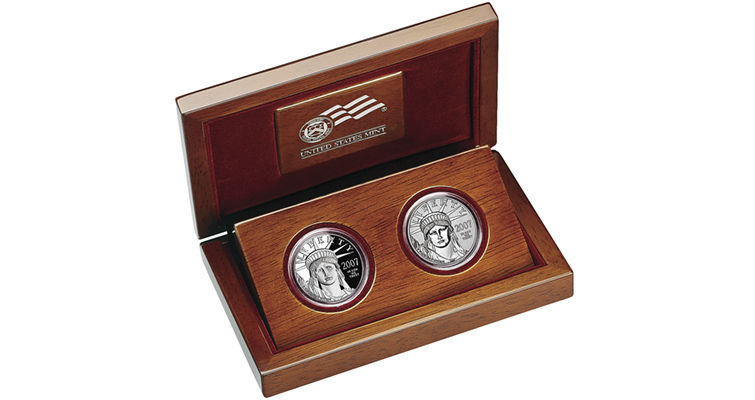 2007 10th Anniversary 9995 Platinum American Eagle 2 Coin Set