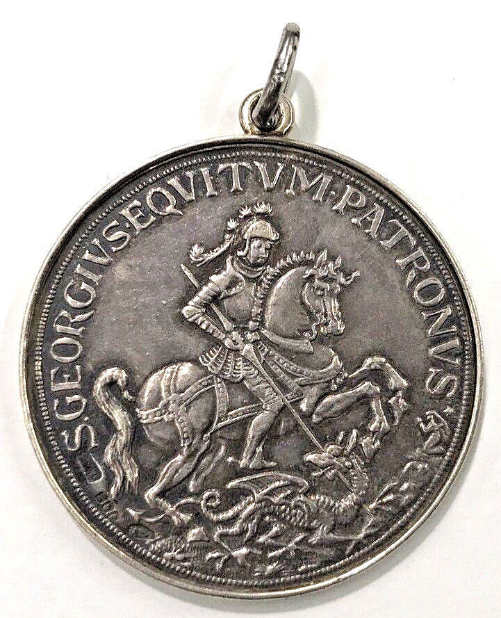 HUNGARY KREMNITZ SILVER MEDAL SLAYING DRAGON IN STYLE OF CHRISTIAN HERMAN ROTH