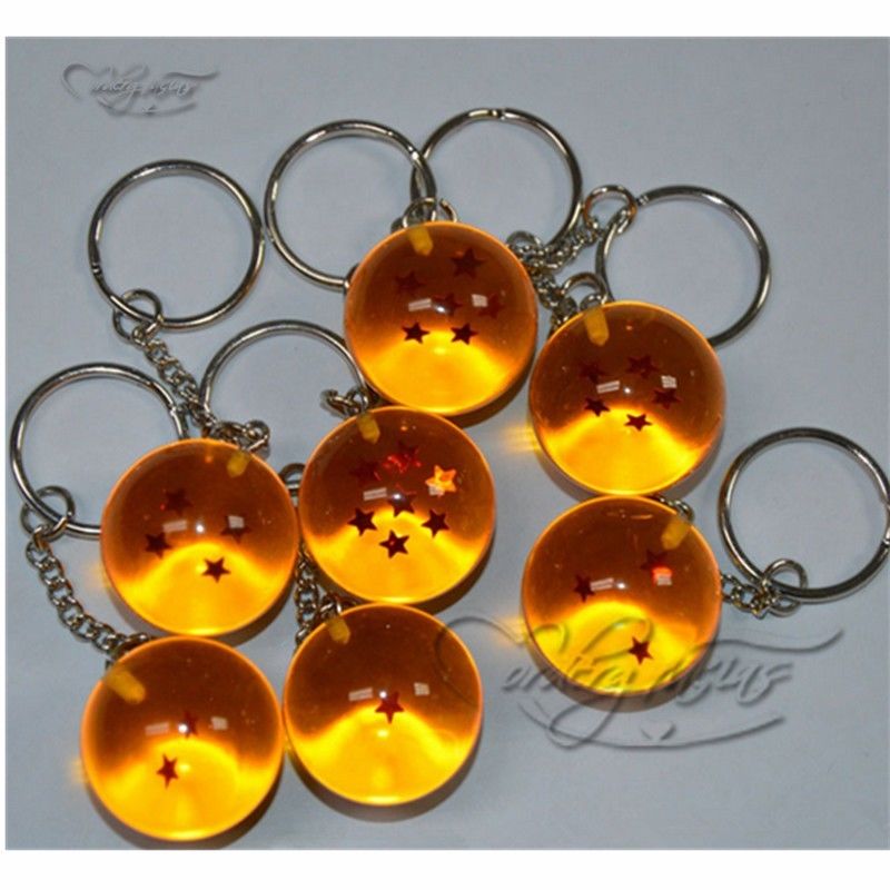 Anime DBZ Dragon Ball Z Cosplay Crystal Ball Stars Keychain Keyring Pendant 1pc