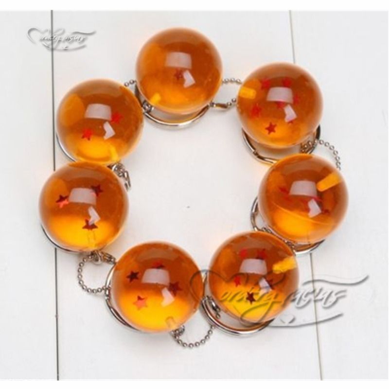 Anime DBZ Dragon Ball Z Cosplay Crystal Ball Stars Keychain Keyring Pendant 1pc