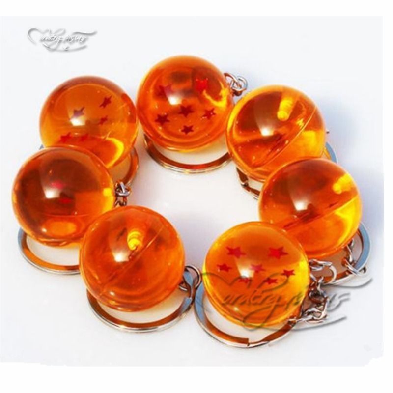 Anime DBZ Dragon Ball Z Cosplay Crystal Ball Stars Keychain Keyring Pendant 1pc