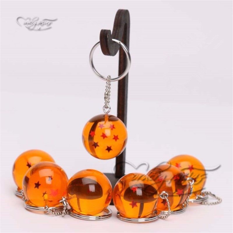 Anime DBZ Dragon Ball Z Cosplay Crystal Ball Stars Keychain Keyring Pendant 1pc