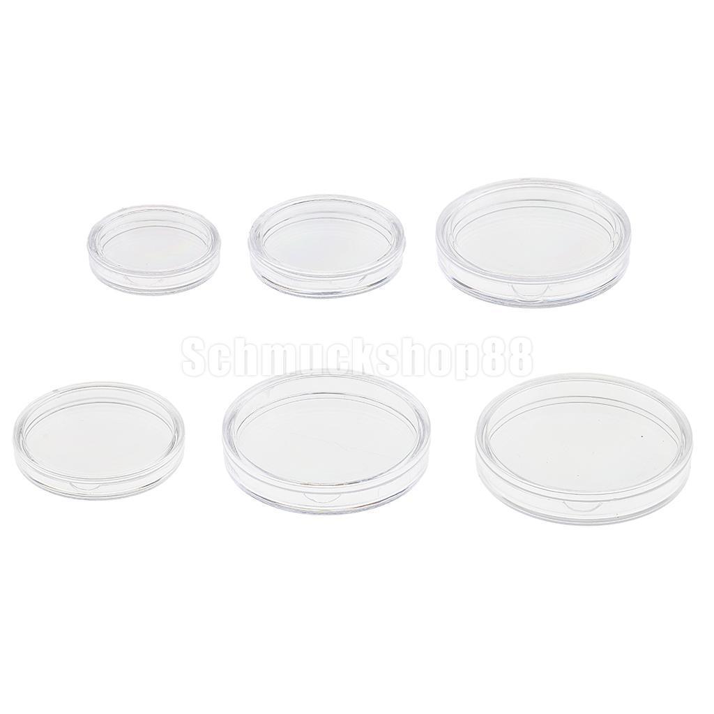 100pcs 22mm Plastic Applied Clear Round Cases Coin Storage Capsules Holder