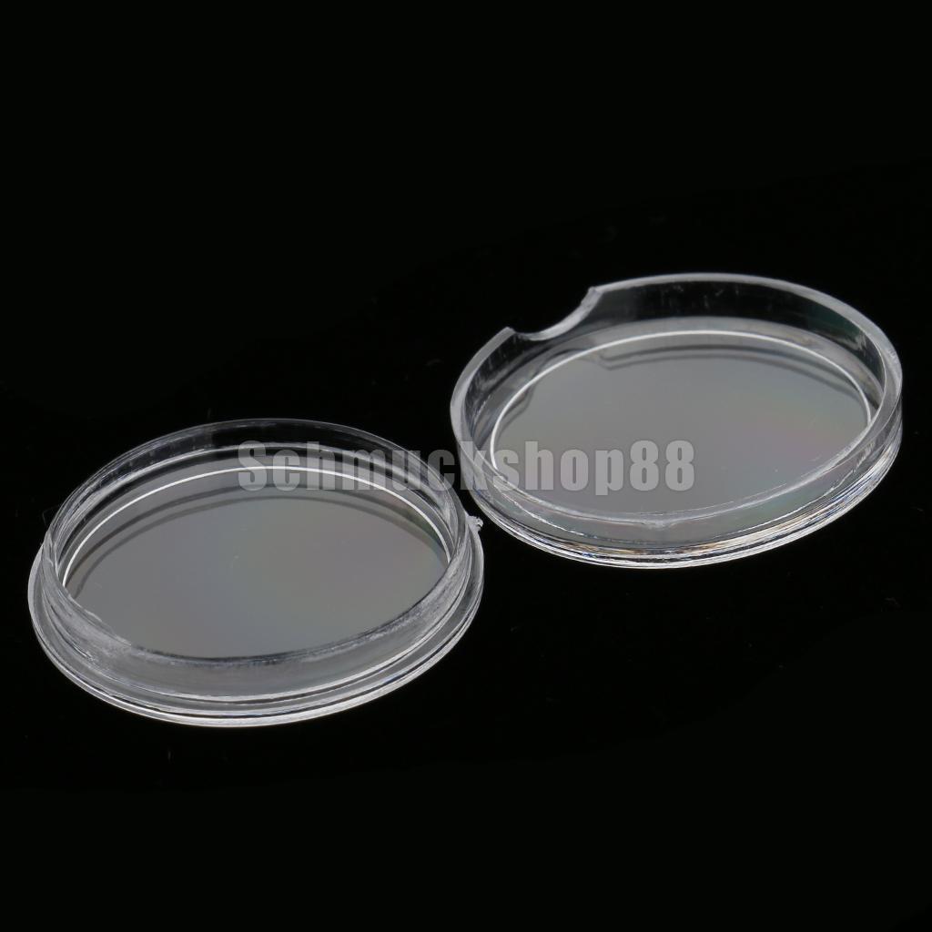 100pcs 22mm Plastic Applied Clear Round Cases Coin Storage Capsules Holder