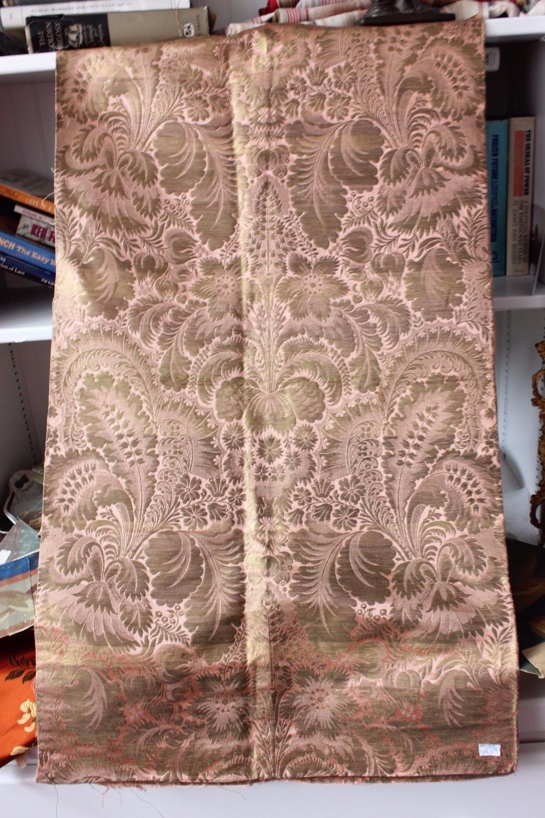 Stunning 18thC (1700s) Silk & Gold Metallic French Antique Brocade Fabric