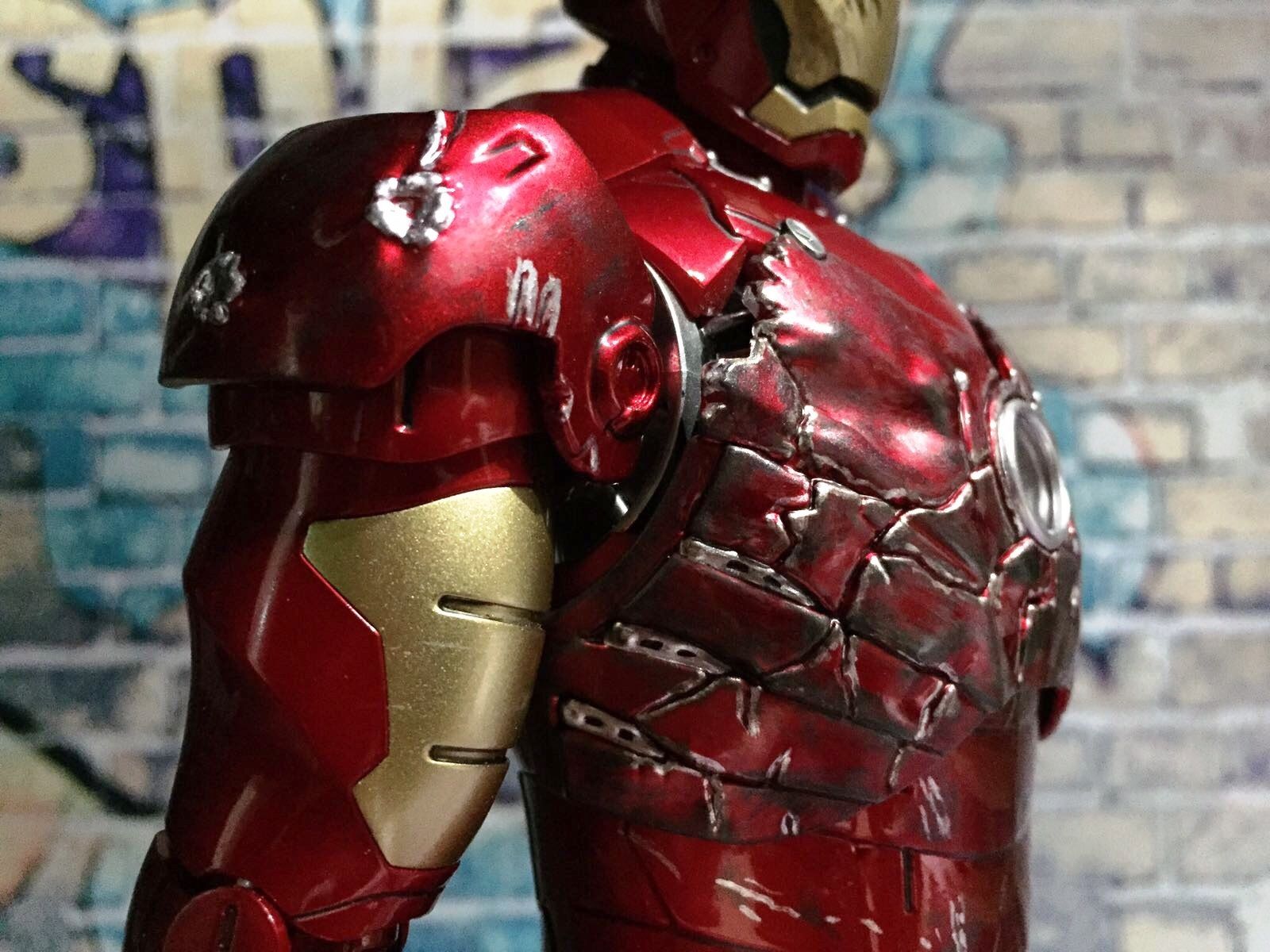 Battle Damaged Red Custom Parts For Hot Toys Ironman Mark 3 1/6 Action Figure