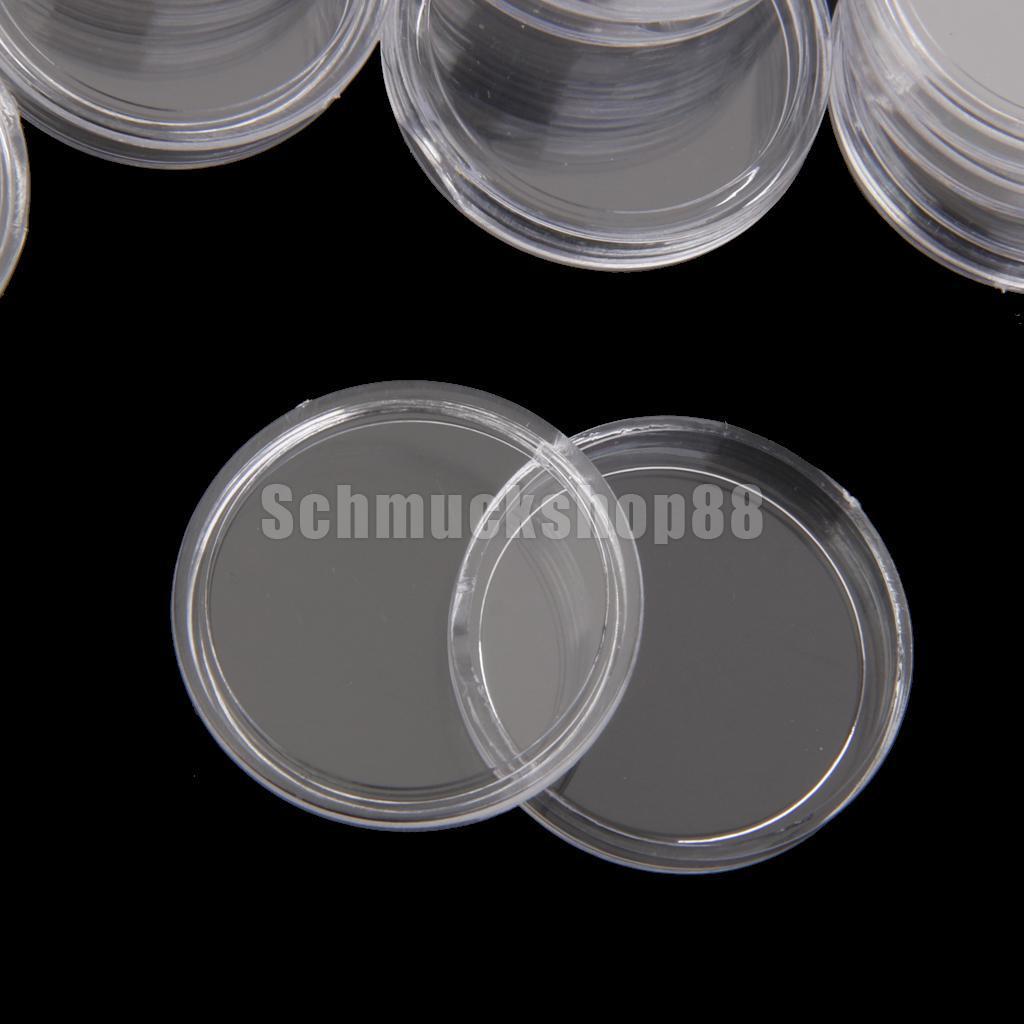 100x Coins Containers Clear Coins Capsules Holder Storage Boxes Case 24mm