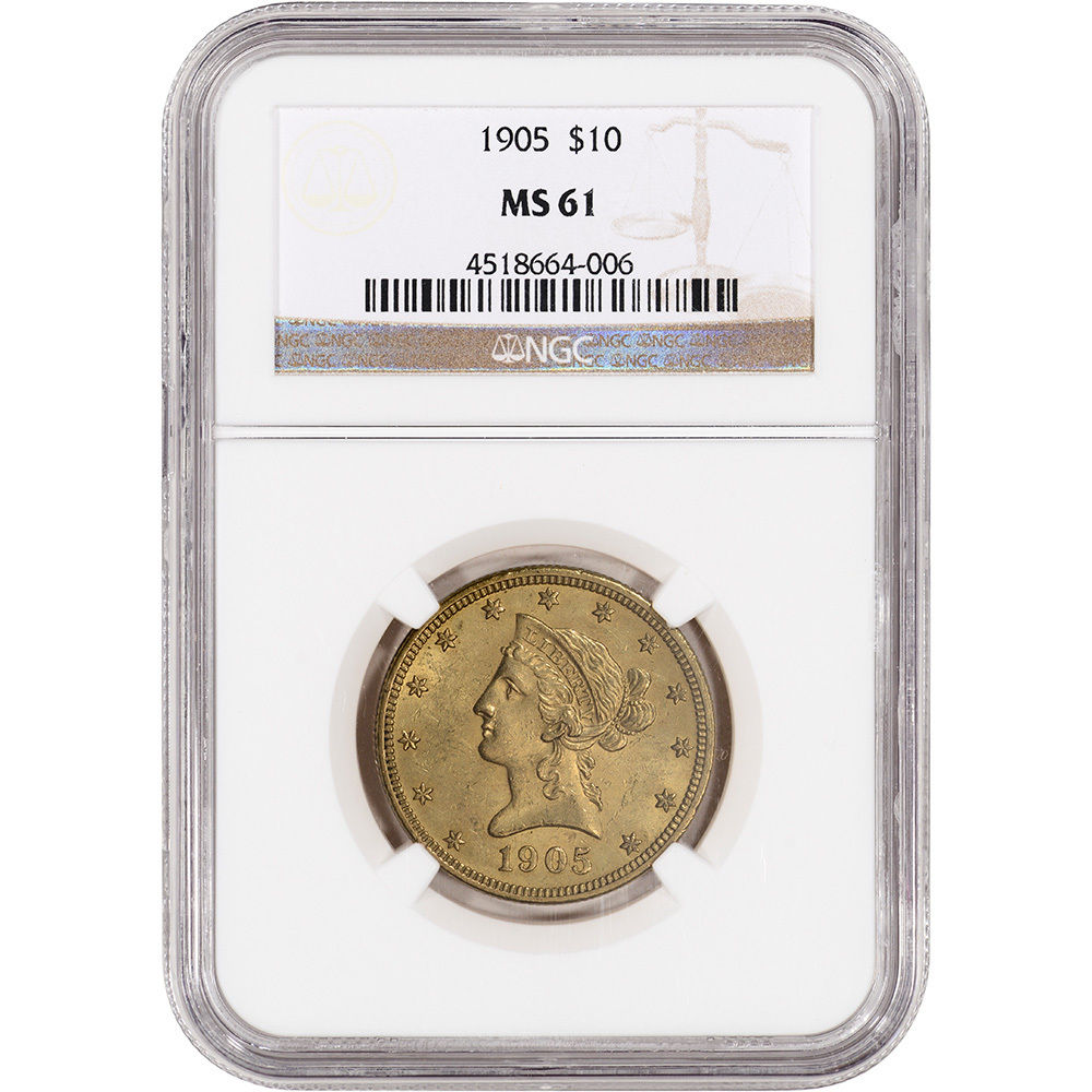 US Gold $10 Liberty Head Eagle - NGC MS61 - Random Date