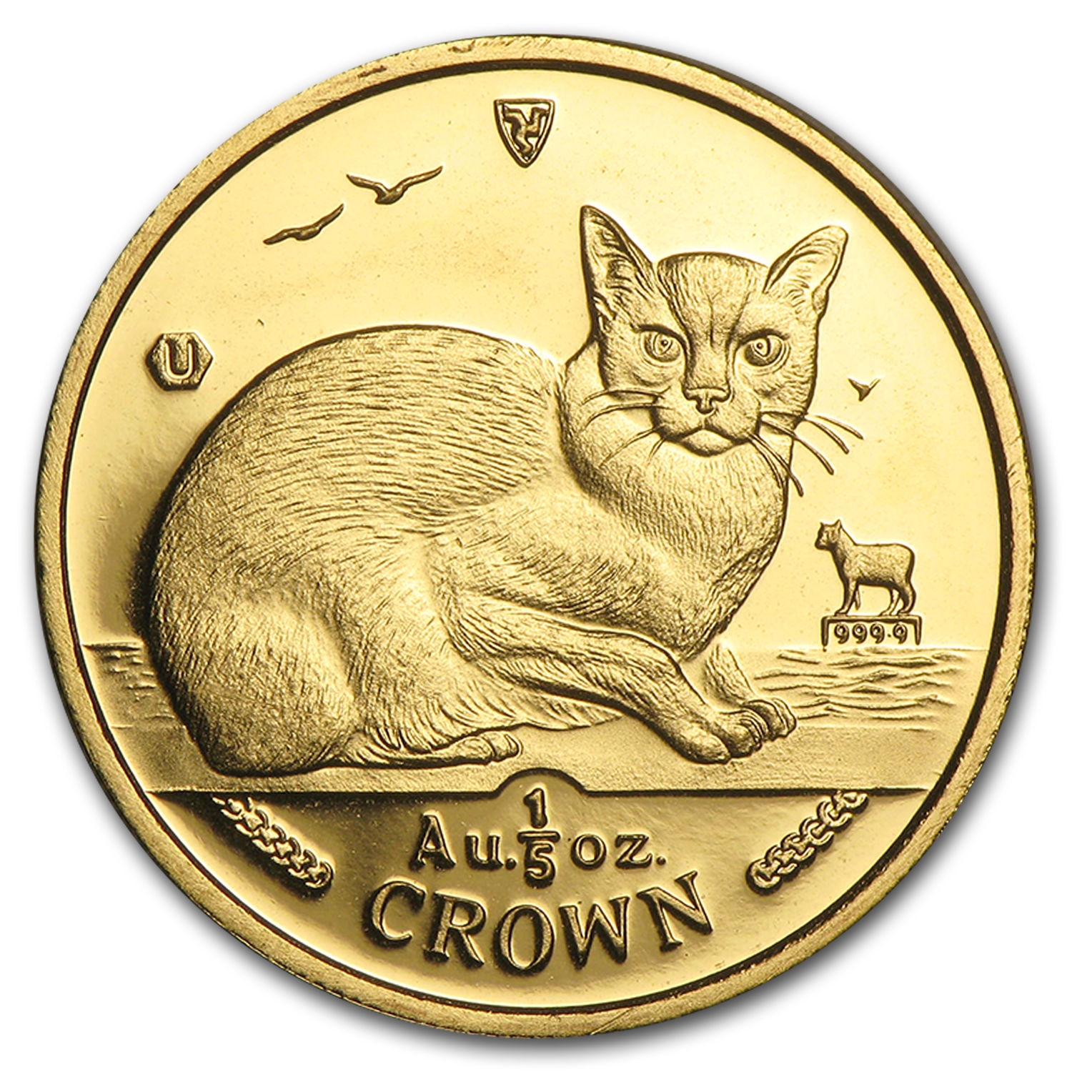 1996 Isle of Man 1/5 oz Gold Burmese Cat BU - SKU #28267