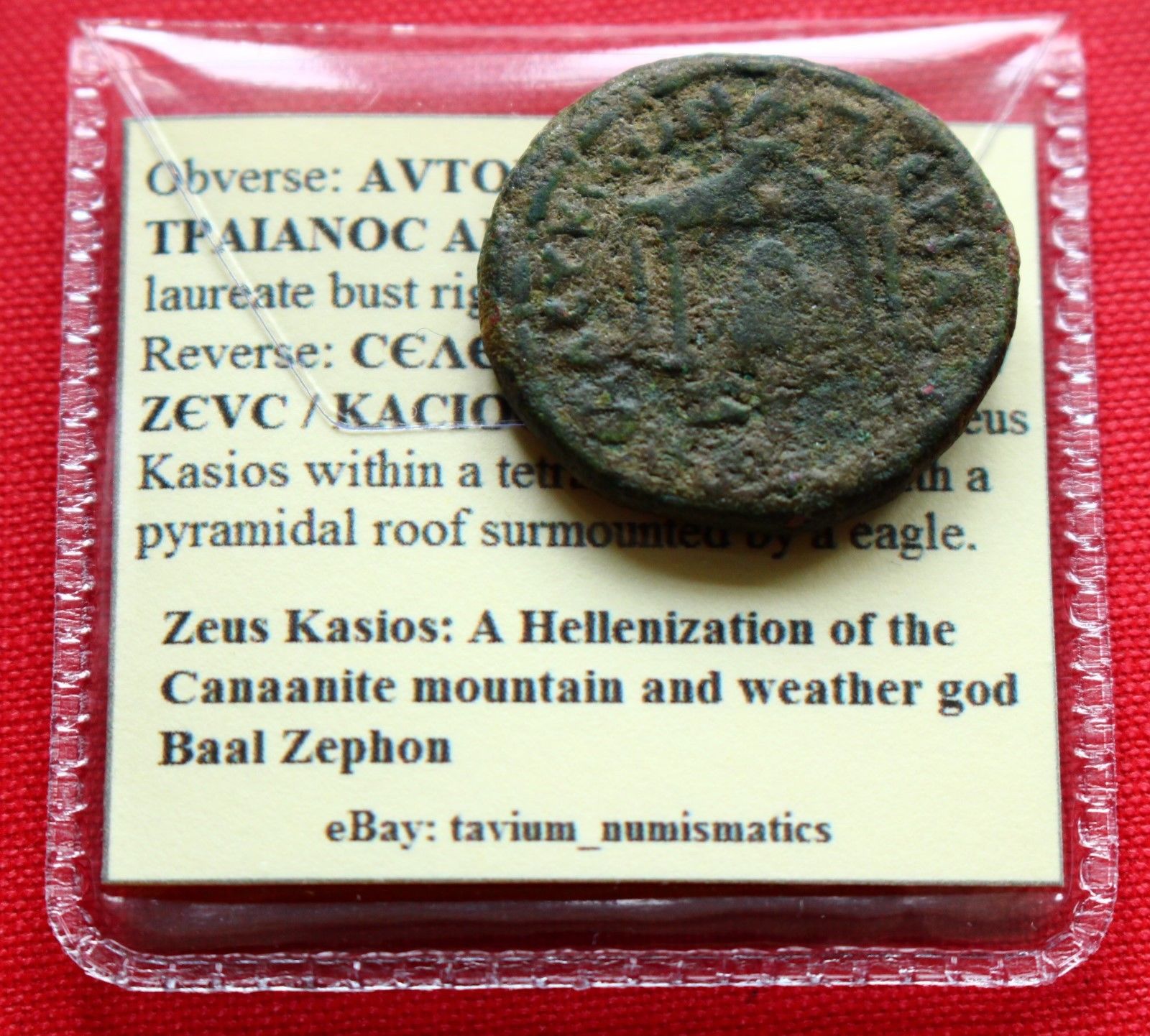 Trajan AE25 12g Shrine Zeus Seleucia Pieria Syria Roman Empire Coin