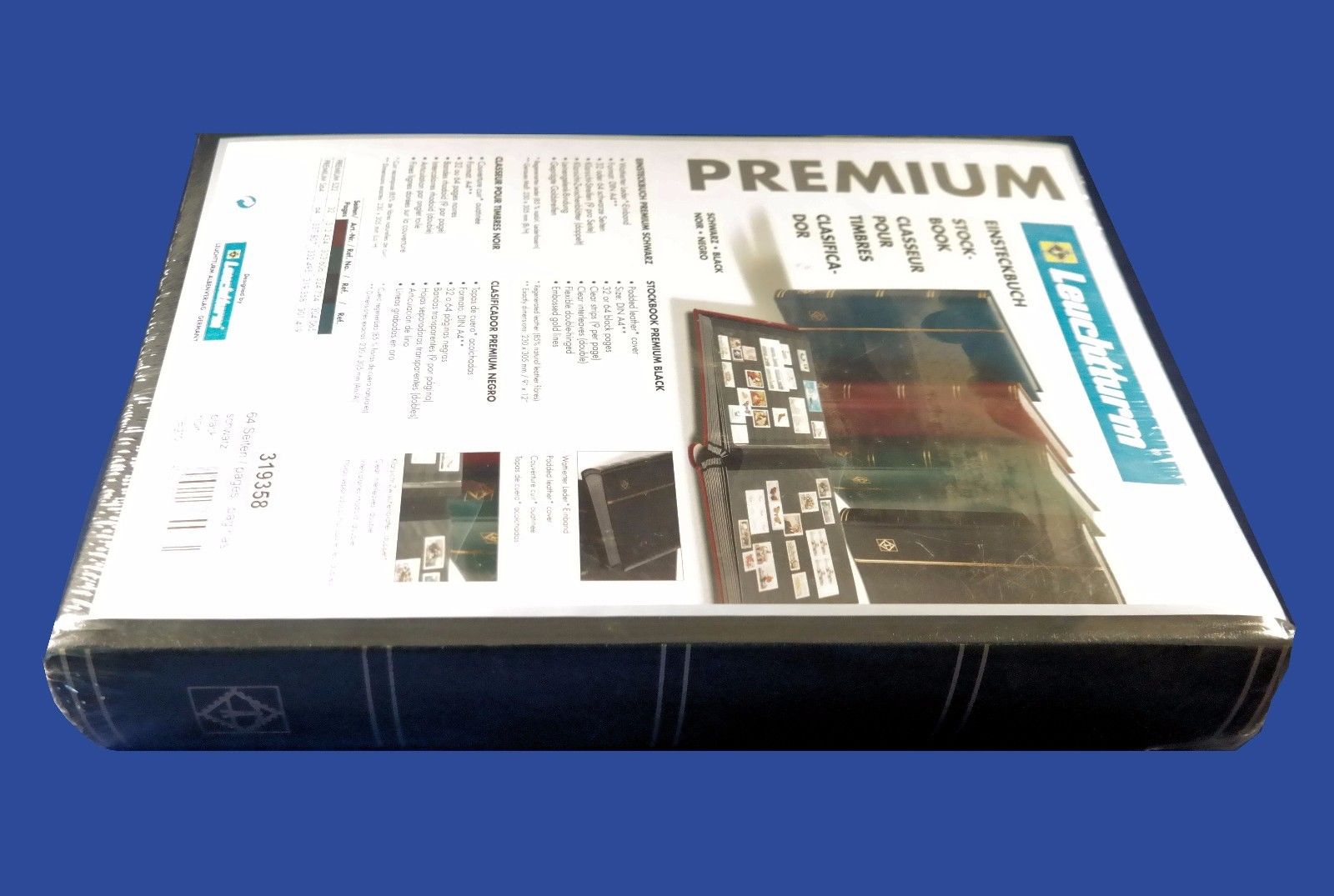 Premium Stock Book with 64 Black Pages (Black) LZS4/32NS