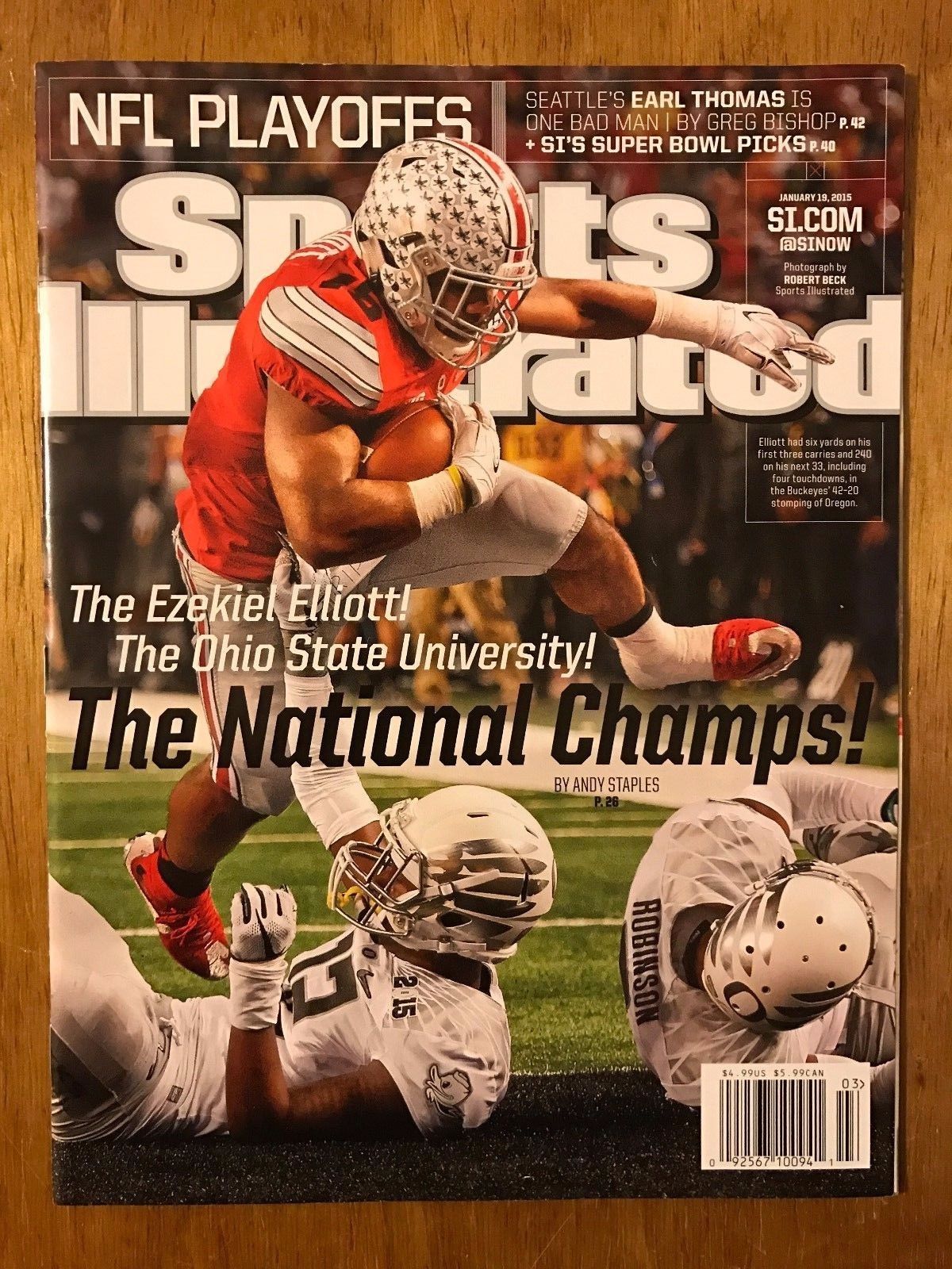 Ezekiel Elliott Ohio State Champs Sports Illustrated Magazine January,19th 2015