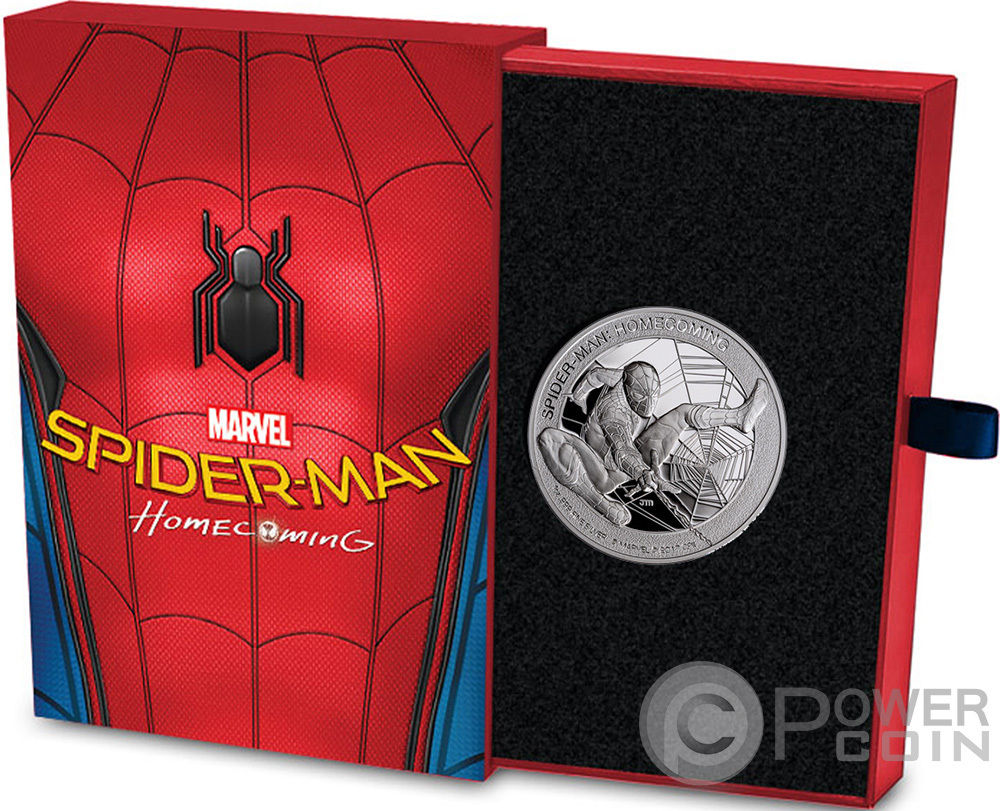 SPIDERMAN Homecoming Marvel 1 Oz Silver Coin 5$ Cook Islands 2017