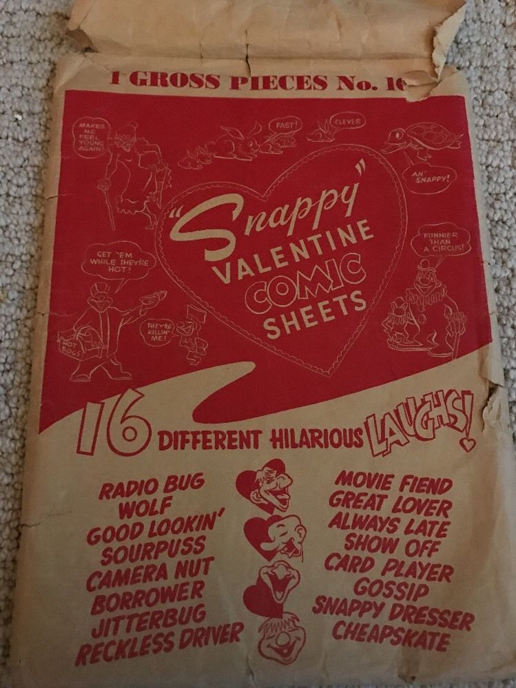 Vintage Antique Snappy Valentine Comic Sheets Racy Rare CHESTER GOULD Like