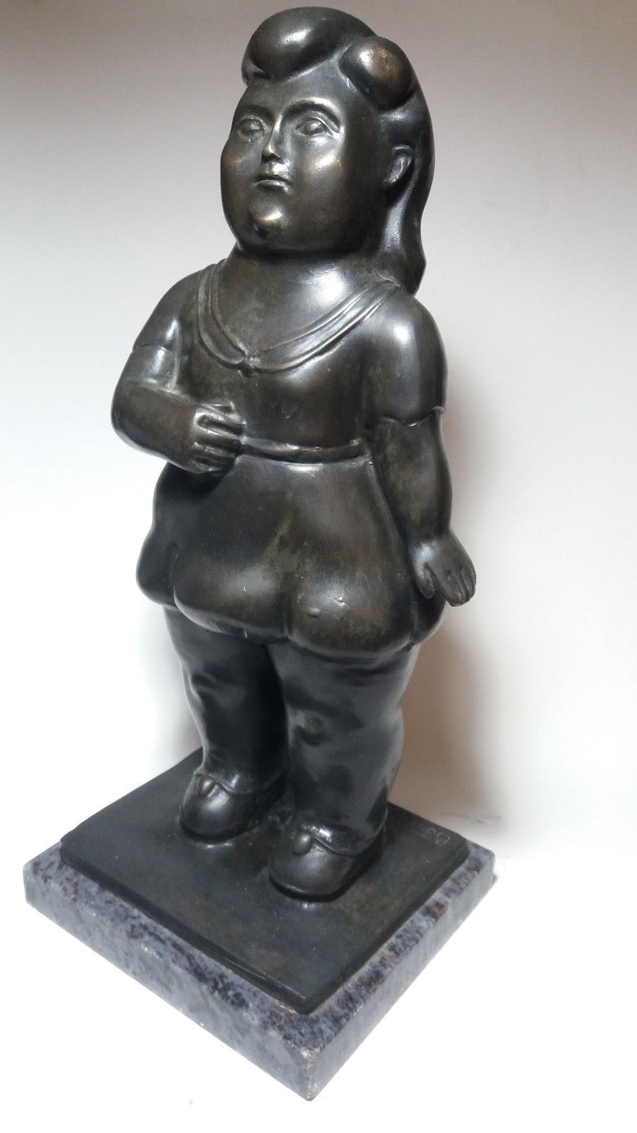 Fernando Botero Bronze Sculpture WOMAN FIGURE Signed & numbered Marble Base Rare