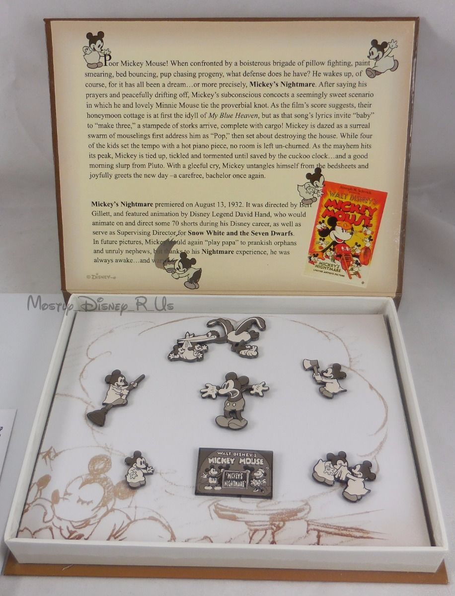 New Disney Short Mickey's Nightmare 7 Pin Set #13 LE 3000 Limited Edition