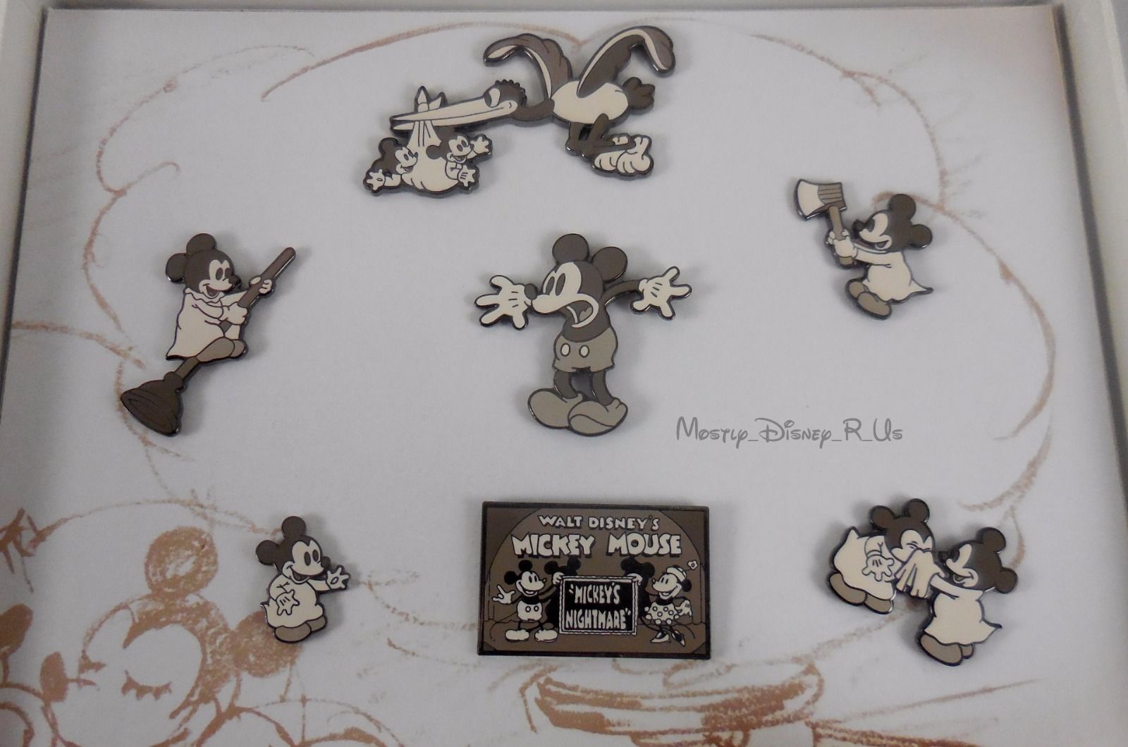 New Disney Short Mickey's Nightmare 7 Pin Set #13 LE 3000 Limited Edition