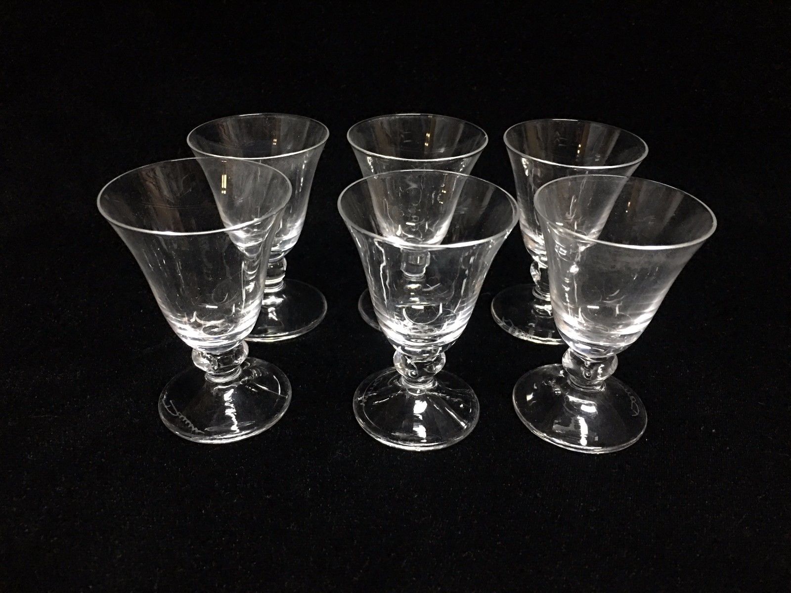 Daum France Crystal Orval Set of 6 Shot Glasses 2 3/4"